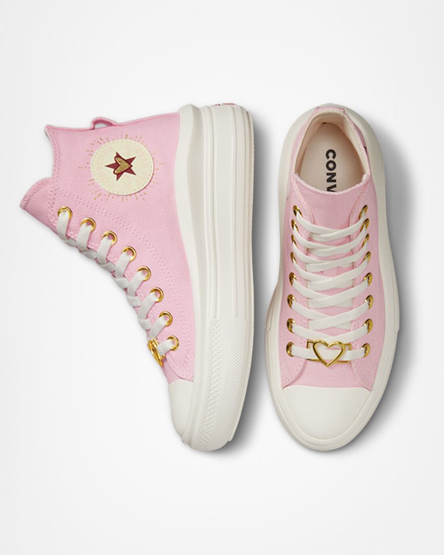 Topanky Na Platforme Converse Chuck Taylor All Star Move Hearts Vysoke Damske Oranžové Ruzove | SK NFSJO7